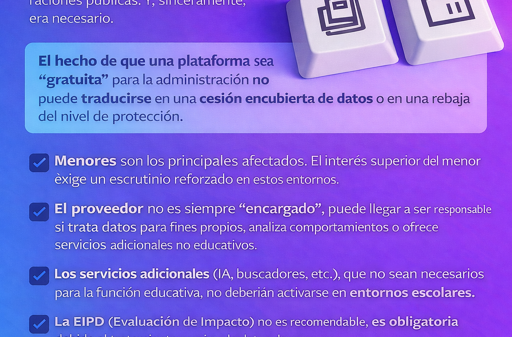 Las autoridades de protección de datos ponen el foco en las plataformas educativas digitales: no todo vale en el entorno escolar